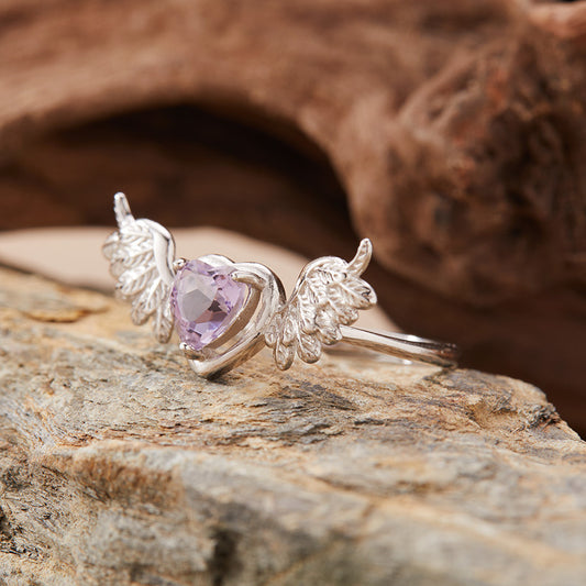 925 Silver The Wings Of Hope Ring - Amethyst/Citrine/Olivine/Garnet/Topaz