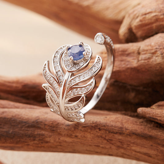 925 Silver The Feathery Fantasy Ring - Ruby/Sapphire