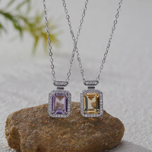 925 Silver The Perfume Bottle Necklace - Amethyst/Citrine/Garnet/Blue Topaz/Peridot