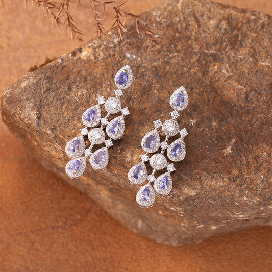 925 Silver The Tanzanite Droplet Balance Earrings