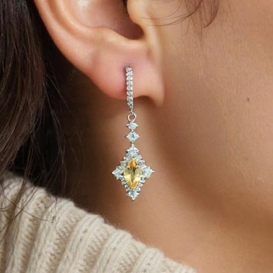 925 Silver Earrings - Citrine/Garnet/Blue Topaz/Peridot