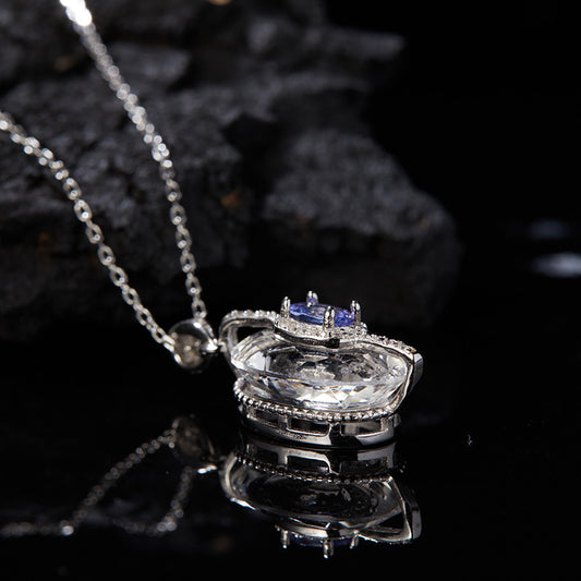 925 Silver The Rock Necklace - White Crystal + Citrine/Garnet/Blue Topaz/Diopside/Tanzanite