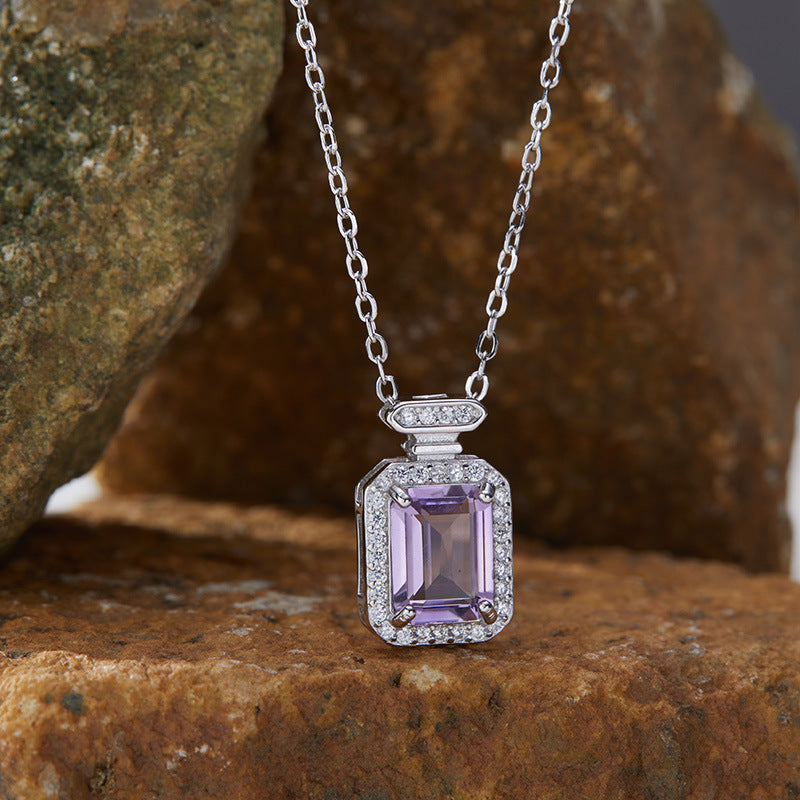925 Silver The Perfume Bottle Necklace - Amethyst/Citrine/Garnet/Blue Topaz/Peridot