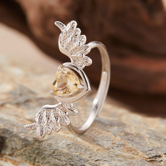 925 Silver The Wings Of Hope Ring - Amethyst/Citrine/Olivine/Garnet/Topaz