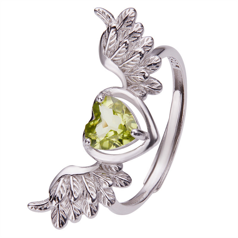 925 Silver The Wings Of Hope Ring - Amethyst/Citrine/Olivine/Garnet/Topaz