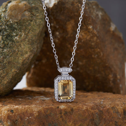 925 Silver The Perfume Bottle Necklace - Amethyst/Citrine/Garnet/Blue Topaz/Peridot