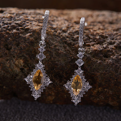 925 Silver Earrings - Citrine/Garnet/Blue Topaz/Peridot