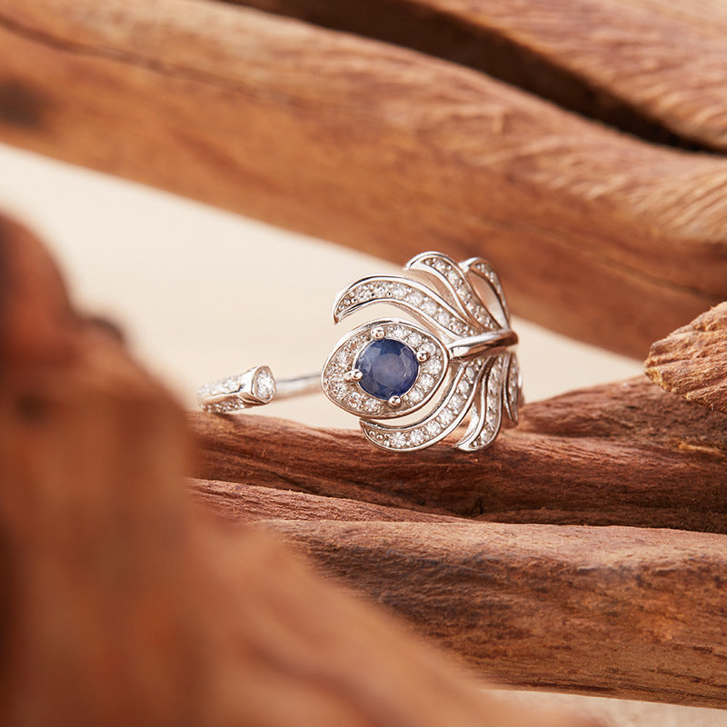 925 Silver The Feathery Fantasy Ring - Ruby/Sapphire