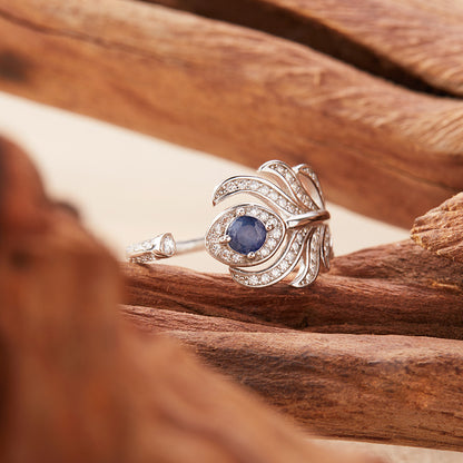 925 Silver The Feathery Fantasy Ring - Ruby/Sapphire