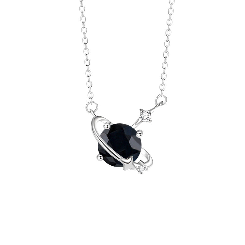 925 Silver Cosmic Star Birthstone Necklace Cubic Zirconia