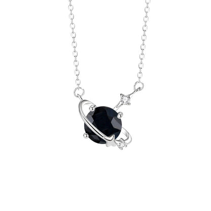 925 Silver Cosmic Star Birthstone Necklace Cubic Zirconia