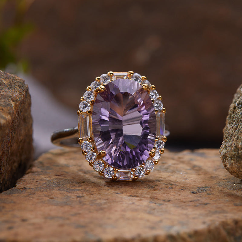 925 Silver The Similar Rings - Amethyst/Citrine