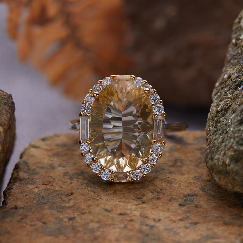 925 Silver The Similar Rings - Amethyst/Citrine