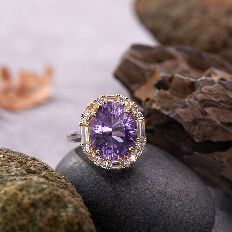 925 Silver The Similar Rings - Amethyst/Citrine