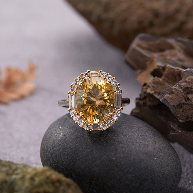 925 Silver The Similar Rings - Amethyst/Citrine