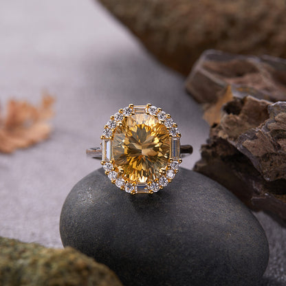 925 Silver The Similar Rings - Amethyst/Citrine