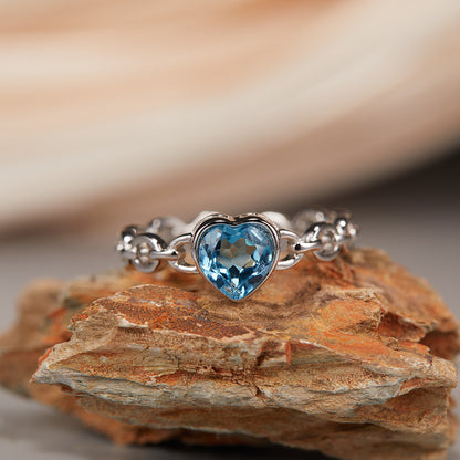 925 Silver Love Cable Ring -  Amethyst/Garnet/Blue Topaz/Diopside Silver