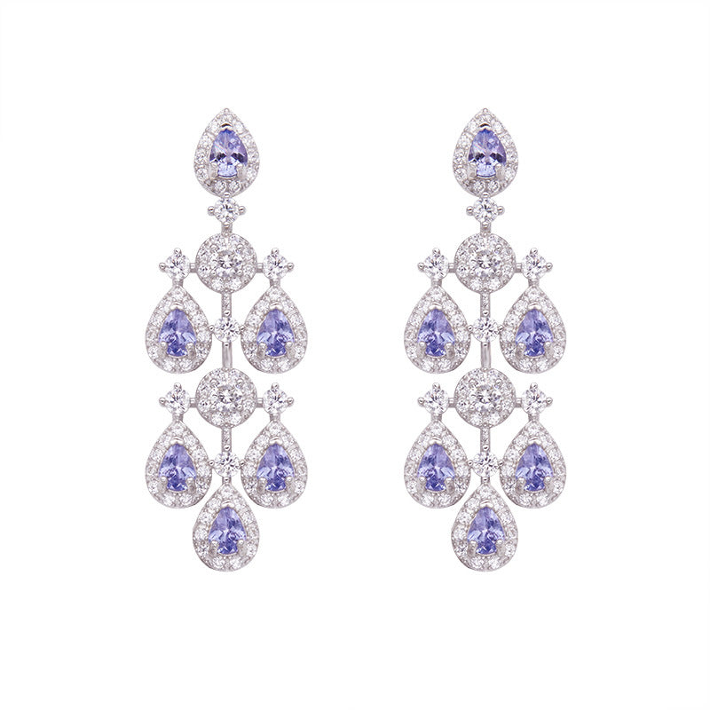 925 Silver The Tanzanite Droplet Balance Earrings