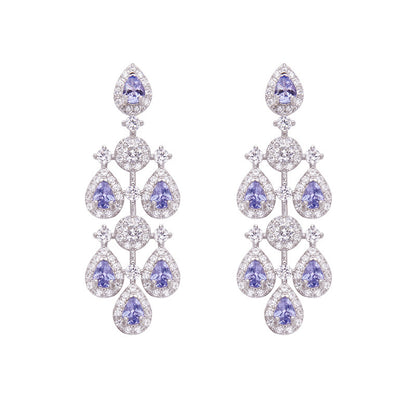 925 Silver The Tanzanite Droplet Balance Earrings