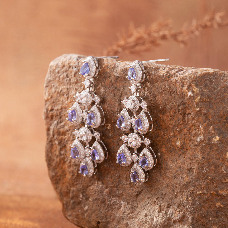 925 Silver The Tanzanite Droplet Balance Earrings