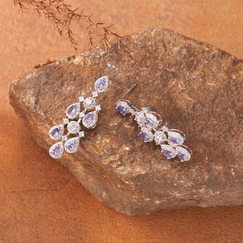 925 Silver The Tanzanite Droplet Balance Earrings