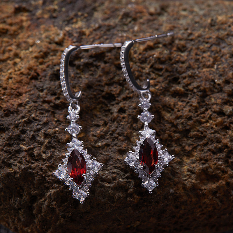 925 Silver Earrings - Citrine/Garnet/Blue Topaz/Peridot