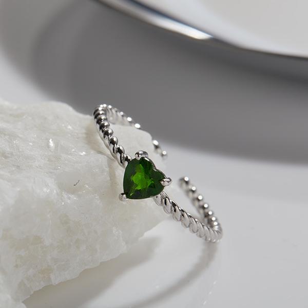 925 Silver Love Rope Ring - Amethyst/Garnet/Blue Topaz/Diopside