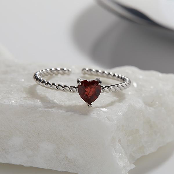 925 Silver Love Rope Ring - Amethyst/Garnet/Blue Topaz/Diopside