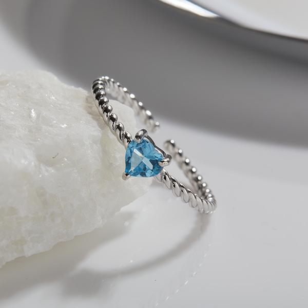 925 Silver Love Rope Ring - Amethyst/Garnet/Blue Topaz/Diopside