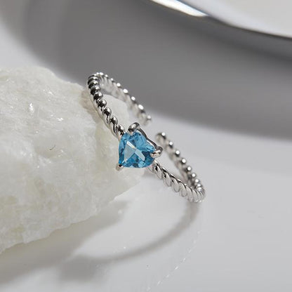 925 Silver Love Rope Ring - Amethyst/Garnet/Blue Topaz/Diopside