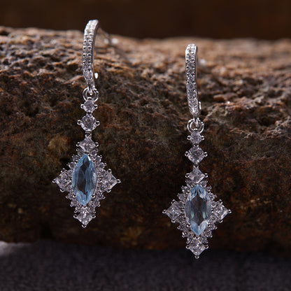 925 Silver Earrings - Citrine/Garnet/Blue Topaz/Peridot